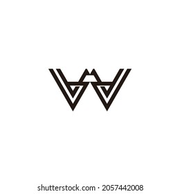 vector de logotipo de línea geométrica simple de letra wv