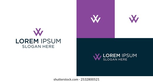 letra wv símbolo geométrico simples logotipo vetor
