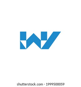 letter wv simple geometric triangle logo vector