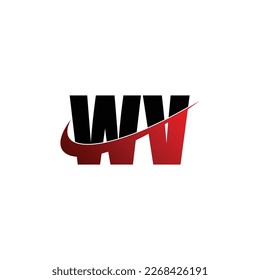 Letter WV simple logo design vector