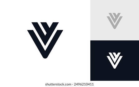 Letter WV triangle initial monogram logo design