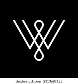 Luxus-minimalistisches Monogramm-Logo-Design von Letter WV oder VW