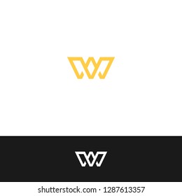 Letter WV, Letter VW, Letter W, Letter V icon / logo template