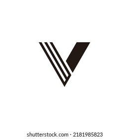 Letter wv vw w v lines geometric symbol simple logo vector