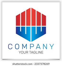 letter WW initial hexagon logo icon premium elegant template vector eps 10