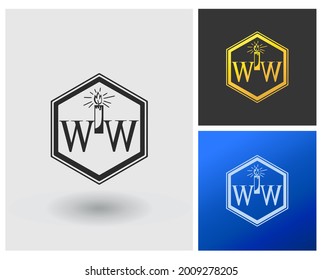 Letter WW logo with candle modern company