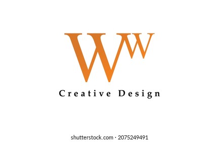 Elementos de la plantilla de diseño de iconos del logotipo de la carta WW