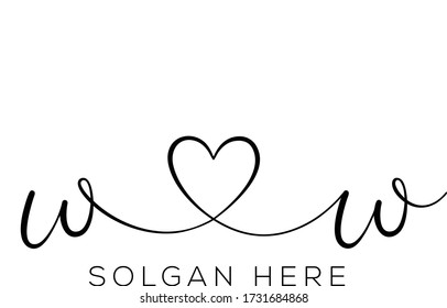 letter WW logo vector signature design