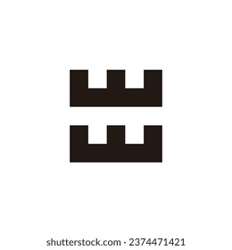 Letter ww square simple, geometric symbol simple logo vector