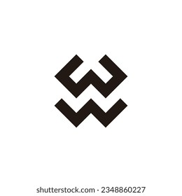 Letter Ww Quadrat, Buchstabe x geometrisches Symbol, einfaches Logo, Vektorgrafik