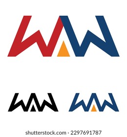 letter WW twin logo template 