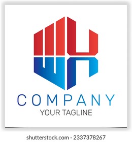 letter WX initial hexagon logo icon premium elegant template vector eps 10