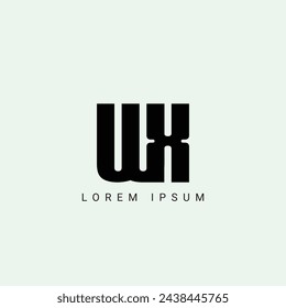 Letter WX and XW monogram initial logo, geometric, modern, gradient, grid logo