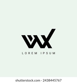 Letter WX and XW monogram initial logo, geometric, modern, gradient, grid logo