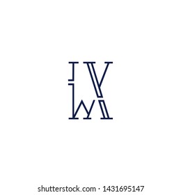 Letter WX XW W X Clean and Minimal Initial Based Logo Design