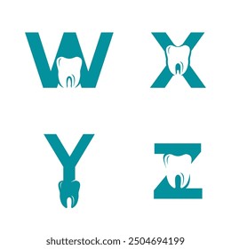 Letter WXYZ logo dental. WXYZ dental logo template
