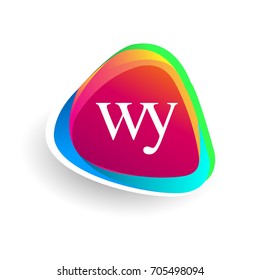 Letter WY logo in triangle shape and colorful background, letter combination logo design for company identity.