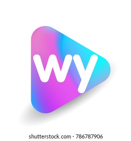 Letter WY logo in triangle shape and colorful background, letter combination logo design for business and company identity.
