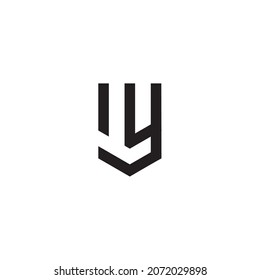 letter WY shield simple symbol logo vector