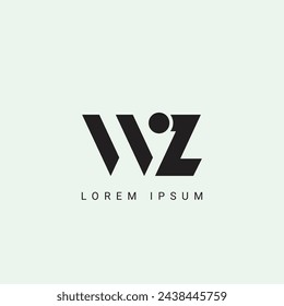 Letter WZ and ZW monogram initial logo, geometric, modern, gradient, grid logo