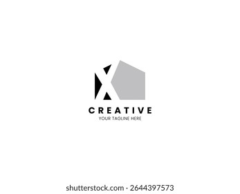 Letter X 3D building logo for your brand
