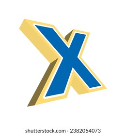 Letter X. 3D design vector