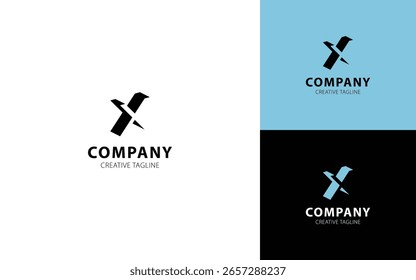 Letter X 3D logo design in isometric Top-Right view for your business