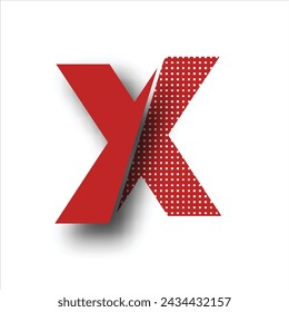Logotipo de texto 3D de letra X