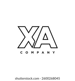 Letter X and A, XA logo design template. Minimal monogram initial based logotype.
