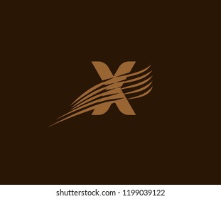 Letter X Abstract Elements Wings Swoosh Logo