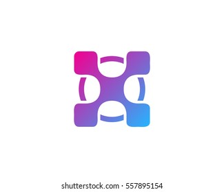 Letter X Abstract Logo Design Element