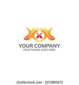 letter x abstract - logo template