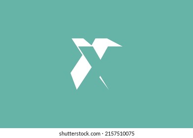 Letter X abstract negative space logo design