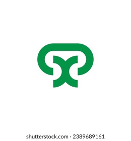 letter x abstract tree symbol logo vector 