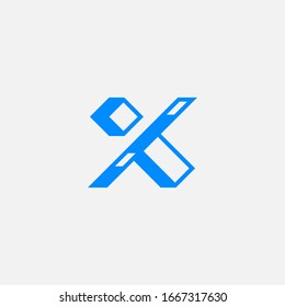 The letter X abstract vector logo in a modern style. 