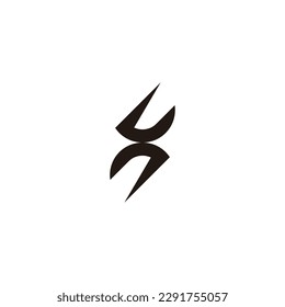 Letter X action, unique geometric symbol simple logo vector