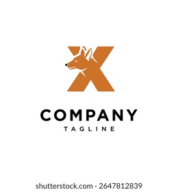 Letter X Ajak Dog Logo Icon Vector
