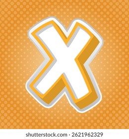 Letter X Alphabet with Halftoon Background. Text Effect. Alphabet Letter Vector. High Quality Vector