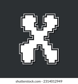 Letter X. Alphabet "Pixel Non Perfect" 