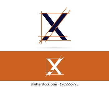 Letter X architecture logo design. Vector combination of construction and letter