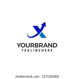 Letter X arrow up logo design template