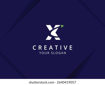 Letter X with arrow logo design. Monogram Letter X logo template
