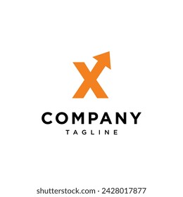Letra X flecha logo icono vector template.eps