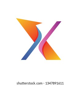Letter X Arrow Logo Vector