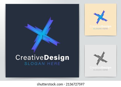 Letra X flecha concepto de símbolo de monograma moderno. Ideas. Diseño del logo de la inspiración. Ilustración del vector de plantilla. Aislado En Fondo Blanco
