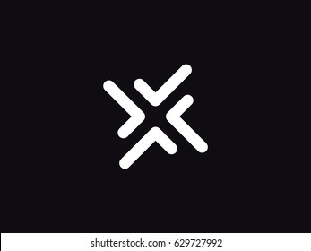 Letter X arrow modern monogram symbol concept. Abstract logo negative space style. Vector illustration. Graphic Alphabet Symbol for Corporate Business Identity