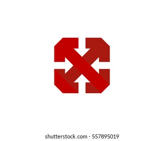 Letter X Arrow Point Logo Design Element