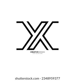 Letter X mit Pfeil-Form kreative Linie Kunst elegante monogramm minimales Logo. X Logo