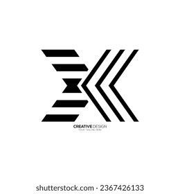 Letter X with arrow shape modern unique stylish line art creative monogram logo