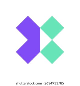 Letter X arrow simple modern negative space logo
